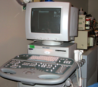 Doppler Color Flow technology is used to analyze the colored images on the computer monitor that indicate blood flow in the body area being examined.