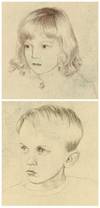 Don Bliss' sketches of his children.