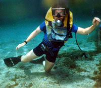 An avid scuba diver, Jack Simpson swims off the coast of Rhodes, Greece, in the Aegean Sea.