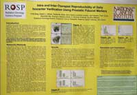 Pictured is a poster depicting the research Karen Ullman and her NCI colleagues performed, and which she presented at an annual American Society for Therapeutic Radiology and Oncology meeting.