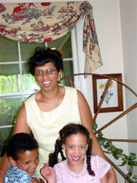 Matrice Browne with her two children.