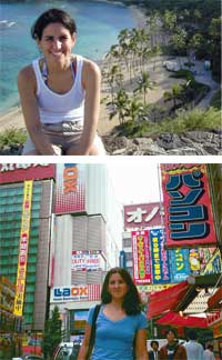 Patricia Diaz enjoys traveling to scientific conferences all over the world, e.g., Hawaii (top) and Japan (bottom).