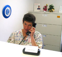 Phyllis Shipper performs a wide range of receptionist duties in the office.