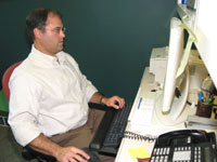 Steve spends time at his desk working as a patent advisor to the Technology Review Group at the NIH.