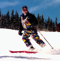 Steve Marquis enjoying his free time on the ski slopes.
